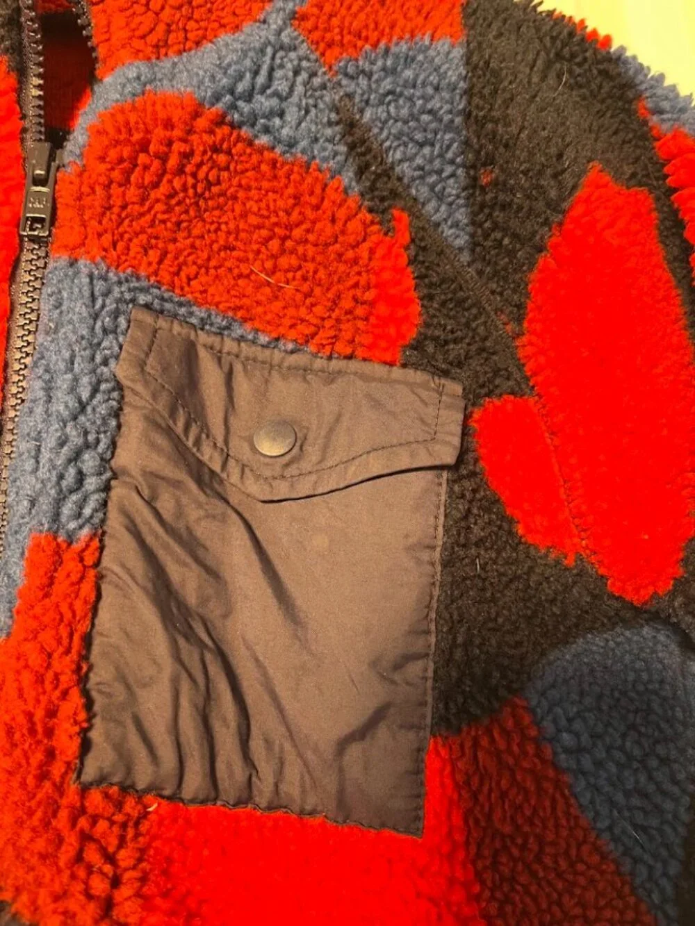 GapKids Full Zip Fuzzy Plush Fleece Jacket Medium Boys
